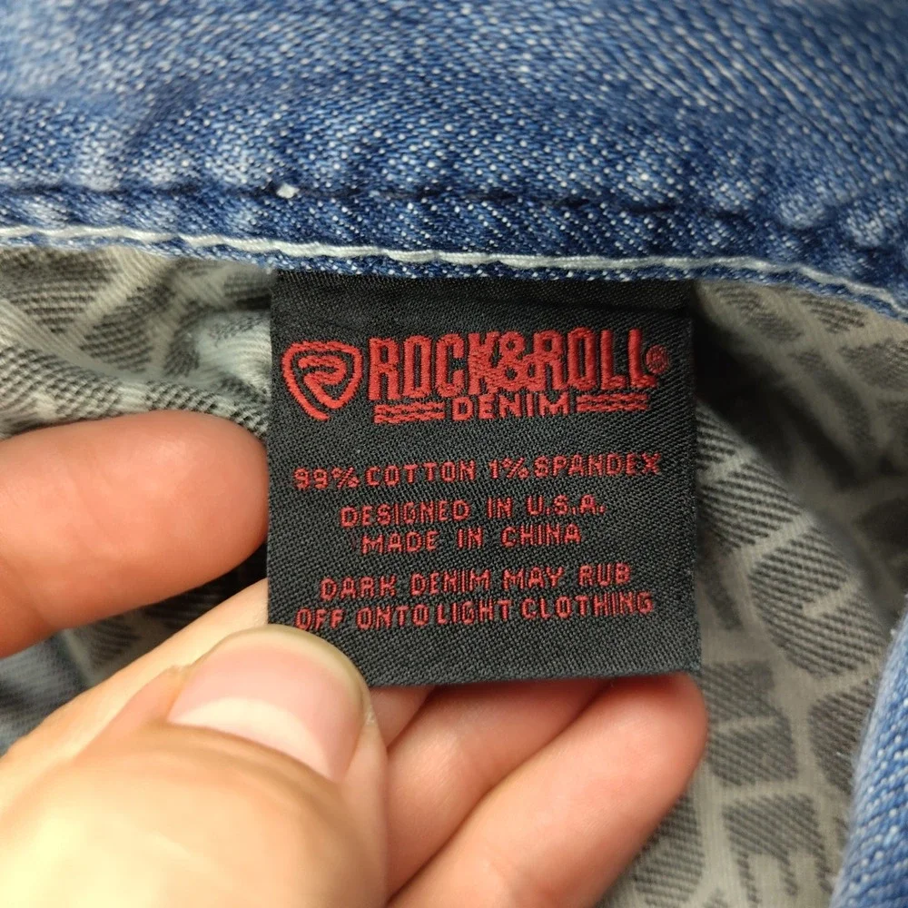 Rock and Roll Denim Double Barrel Relaxed Bootcut Jeans Mens 32x38 Western Rodeo
